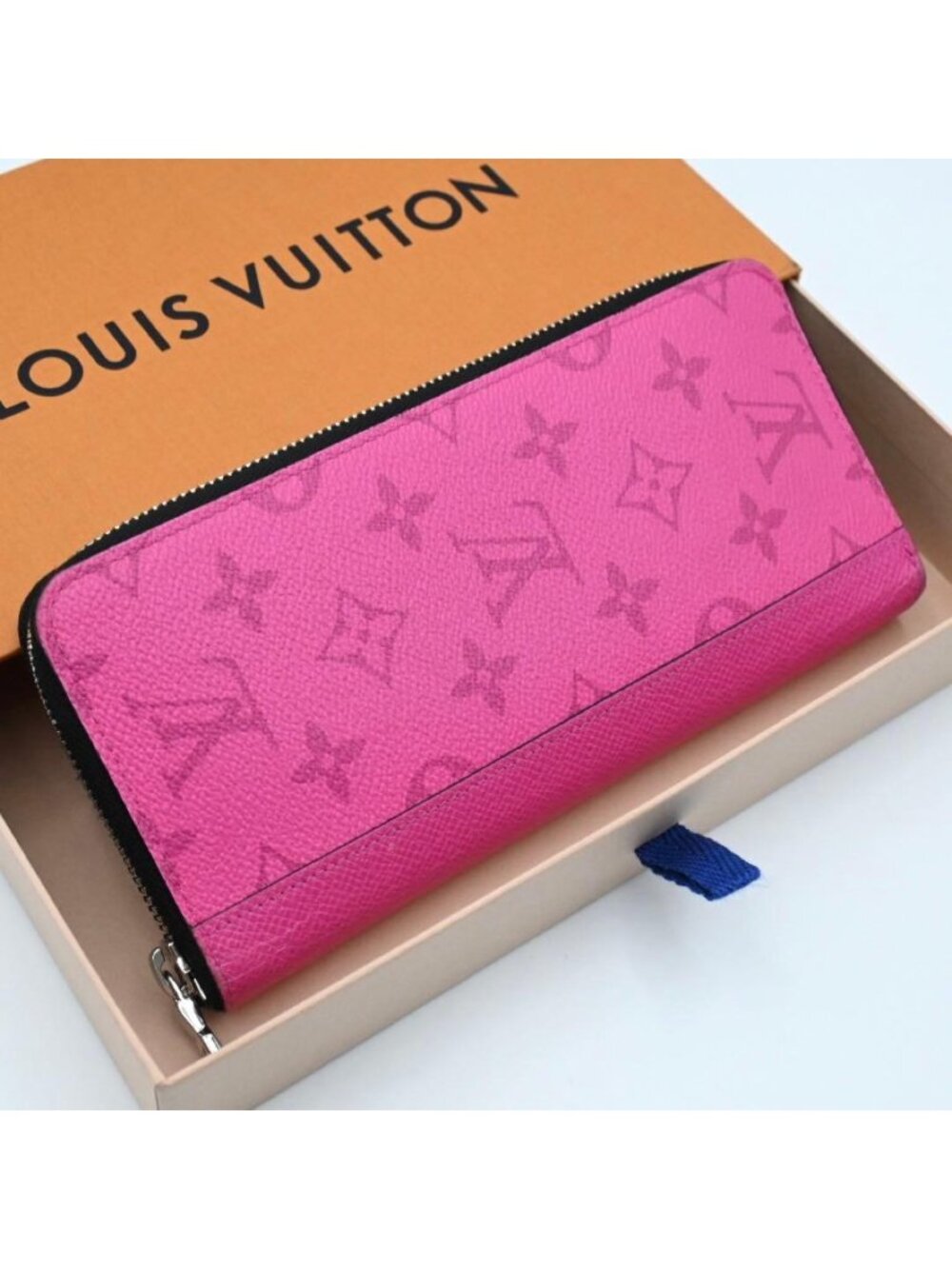 Louis Vuitton Taigarama Zippy Wallet Vertical Pink